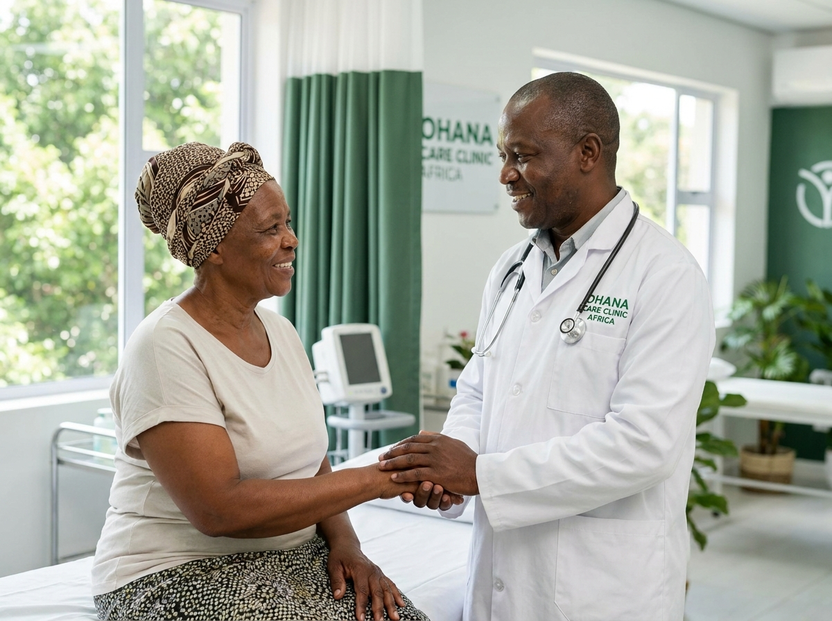 Ohana Hospital doctor consulting with a patient in Eldoret, Kenya